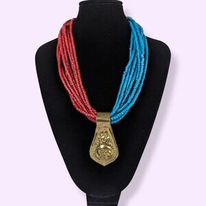 Vintage 9-Strand Beaded Accent Necklace